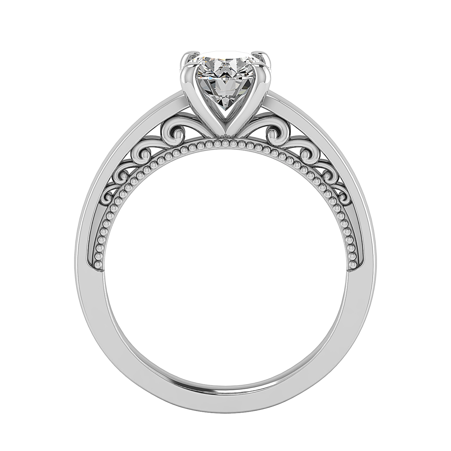 Melanie Filigree Solitaire Engagement Ring
